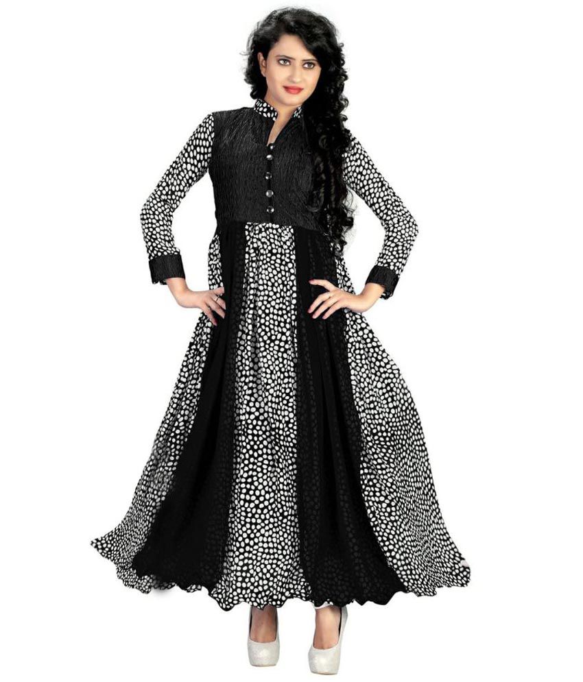 Rayan Fashion Black Georgette Gowns - Buy Rayan Fashion Black Georgette ...