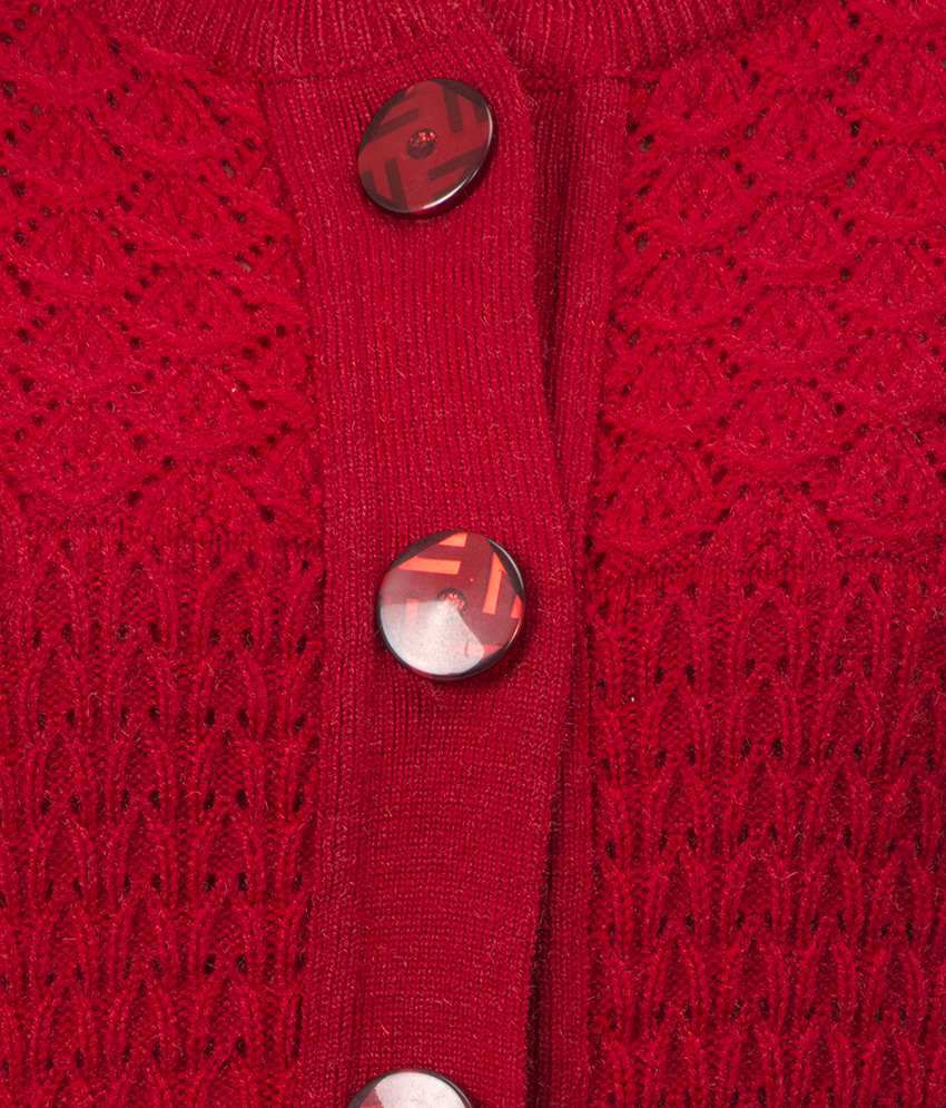Buy Dynamis Red Acrylic Buttoned Cardigans Online at Best Prices in ...