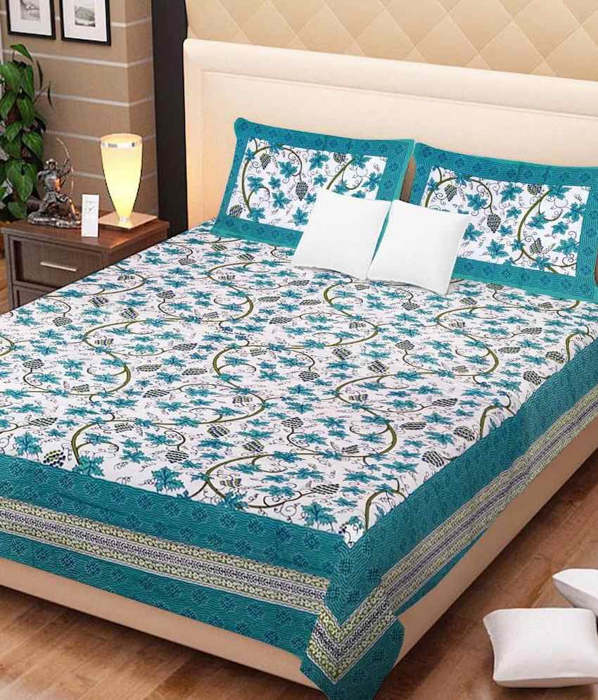     			Kismat Collection Rajasthani Printed Double Size Bed Sheet with 2 Pillow Covers ( 229 cm x 274 cm )