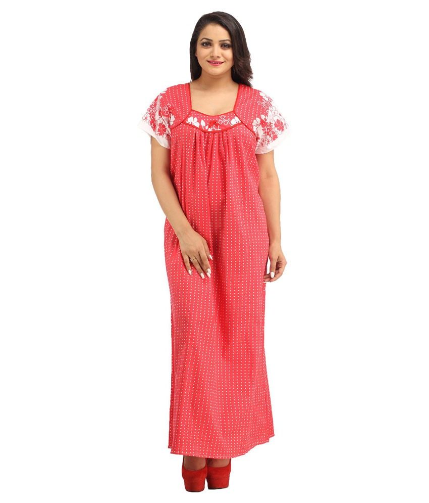 Buy Aasma Multi Color Cotton Nighty & Night Gowns Pack of 2 Online at