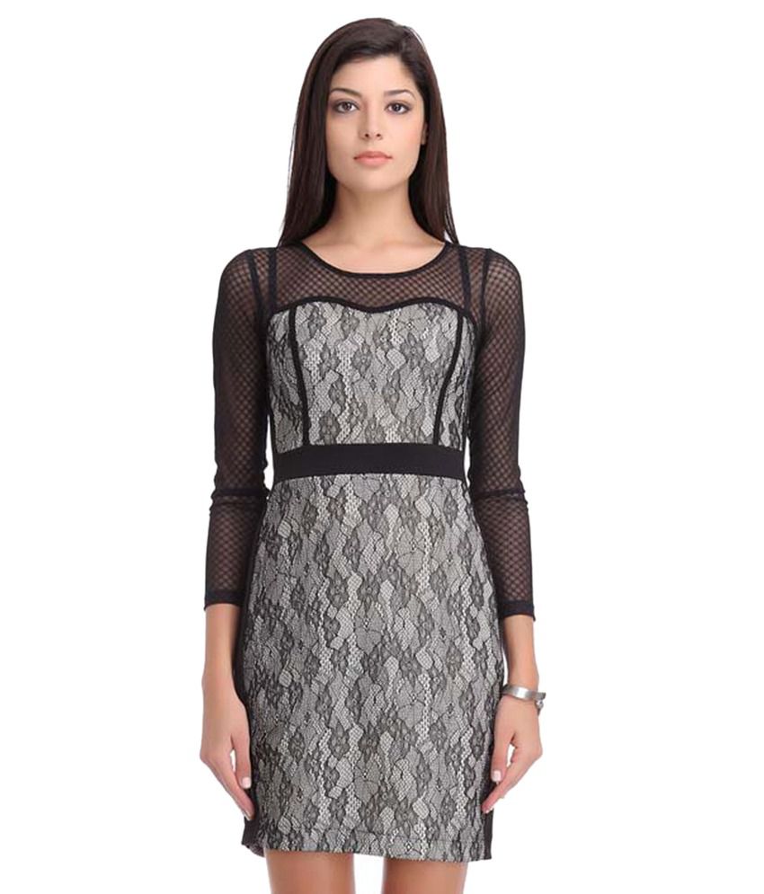 Madame Black Casual Dress - Buy Madame Black Casual Dress Online at ...
