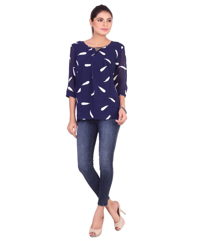 Pink Nine Blue Poly Georgette Tops - Buy Pink Nine Blue Poly Georgette Tops  Online at Best Prices in India on Snapdeal