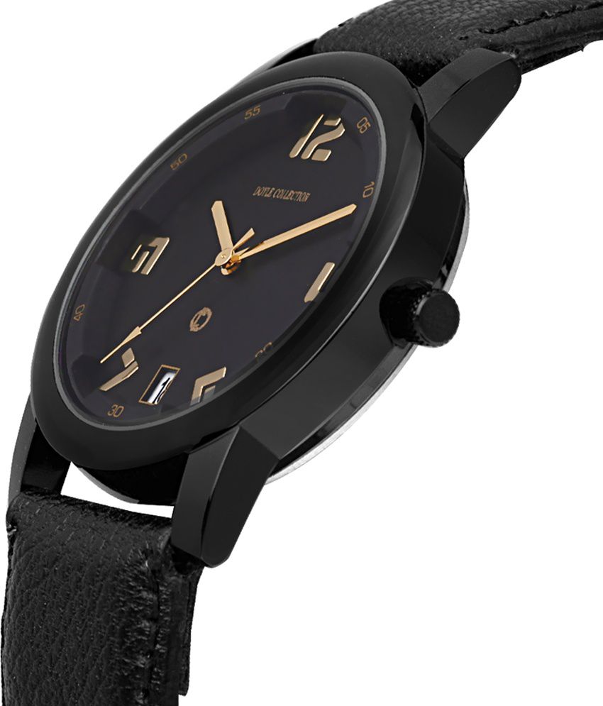 The Doyle Collection Black Leather Strap Analog Watch - Buy The Doyle ...