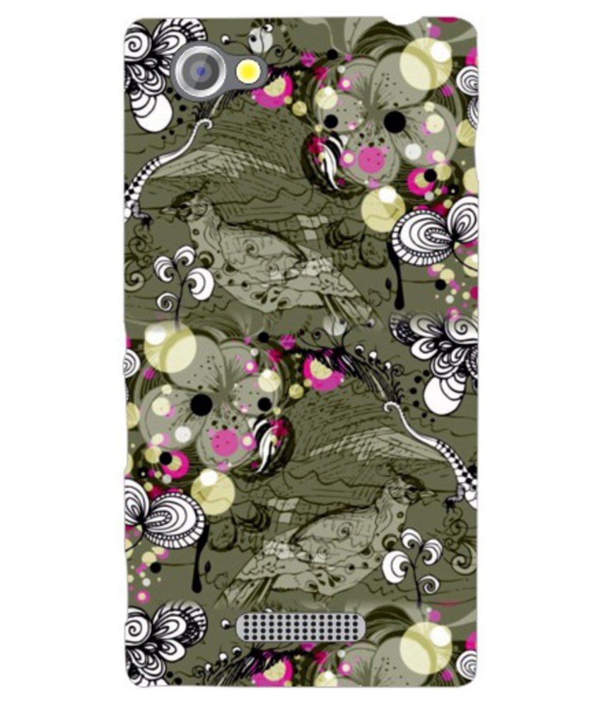 Via Flowers Printed Back Cover for Sony Xperia M Multicolor Printed