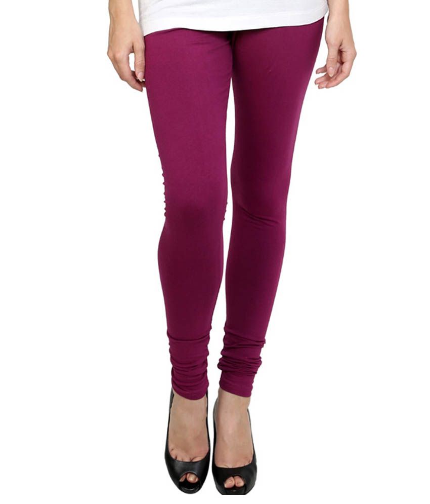 Shobby Purple Cotton Lycra Leggings Price in India - Buy Shobby Purple ...