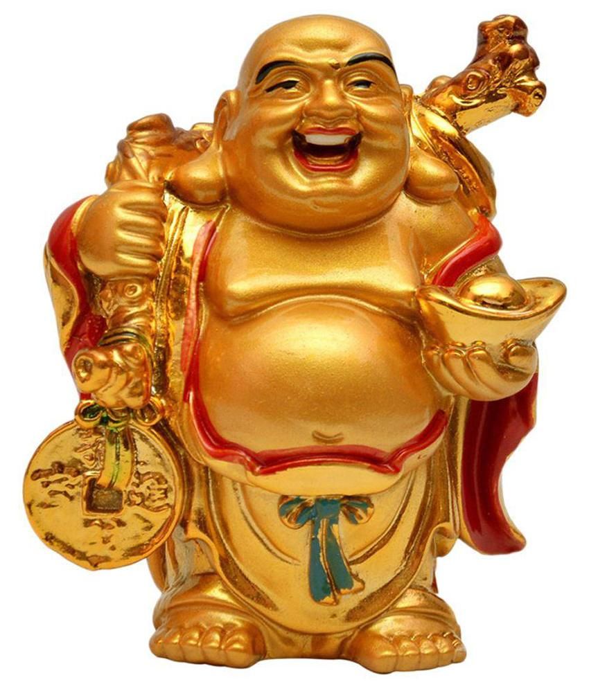     			U P Handicrafts Glossy Resin Fengshui Laughing Buddha Showpiece