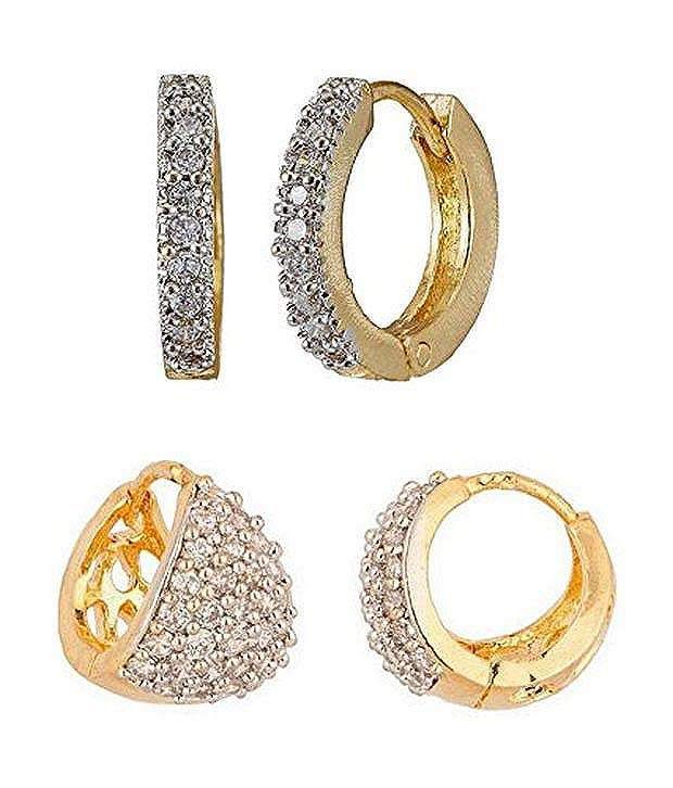     			Zeneme Combo of American Diamond Earrings