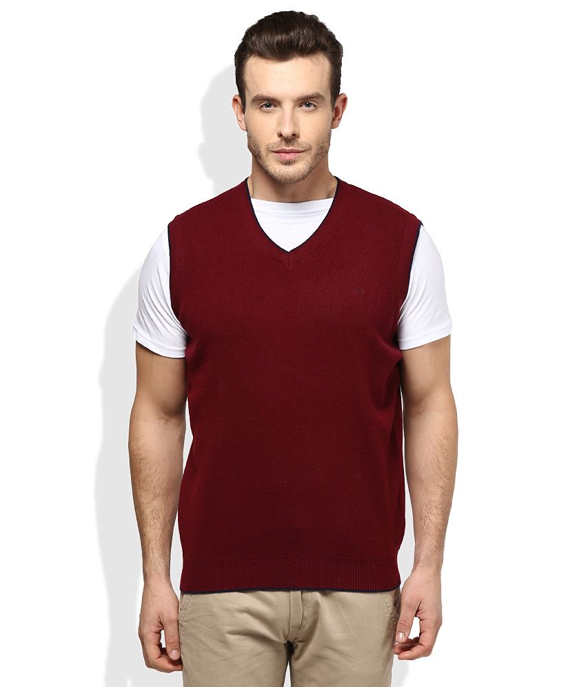 sweater polos maroon