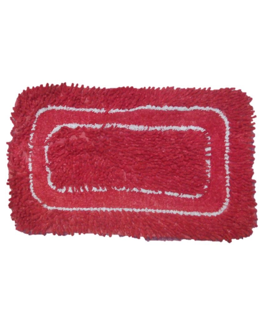 Dori Mat Red Cotton Plain Floor Mats Pack Of 4 Buy Dori Mat Red
