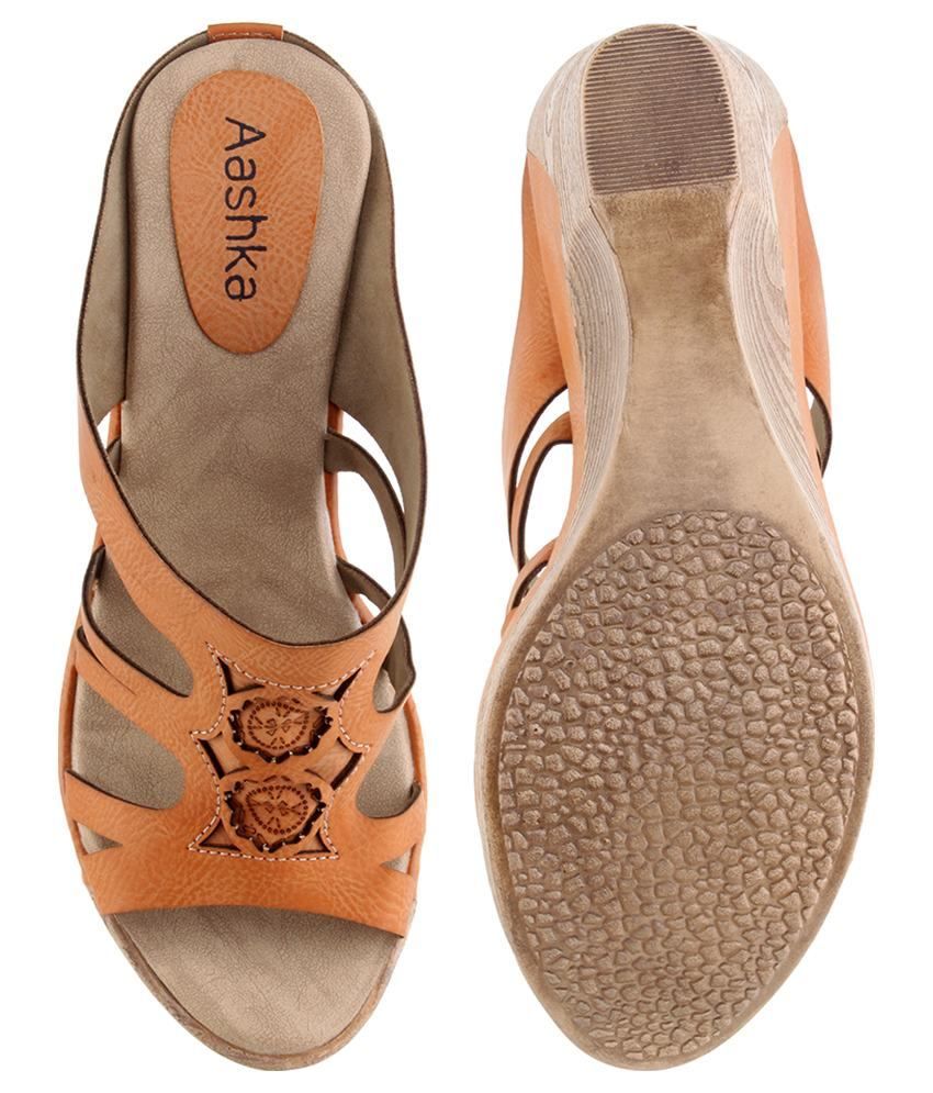 tan slip on wedges
