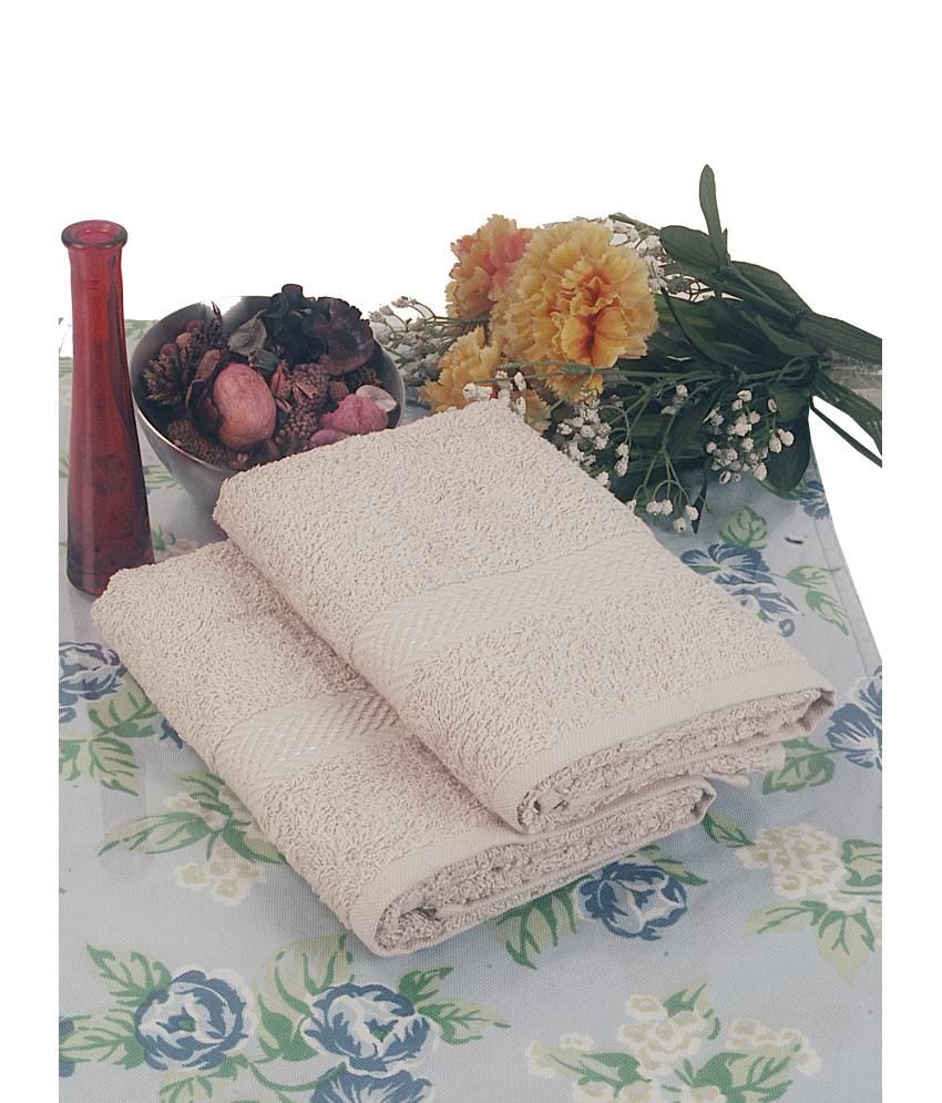 BIANCA Set of 2 Cotton Hand Towel Beige Buy BIANCA Set of 2 Cotton