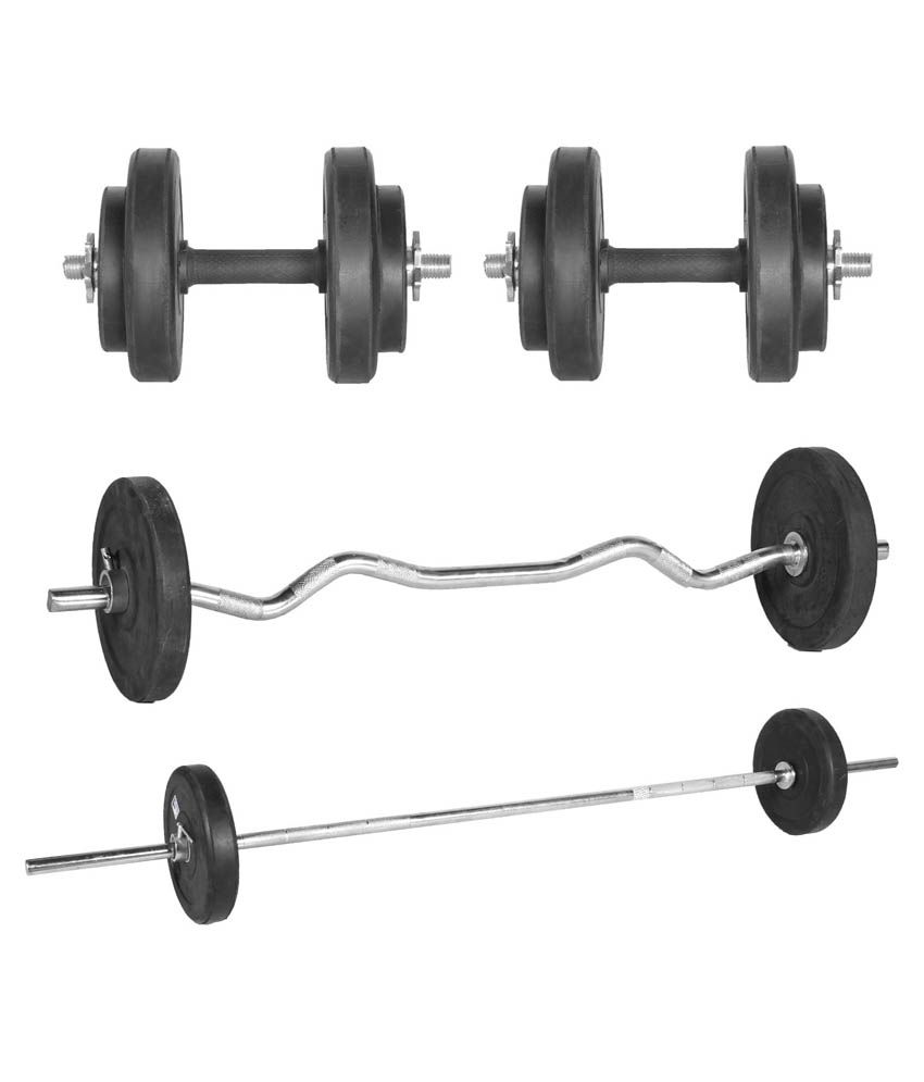 Livestrong 90 Kg Home Gym 14 Inch Dumbells Rod 2 Rods Flat