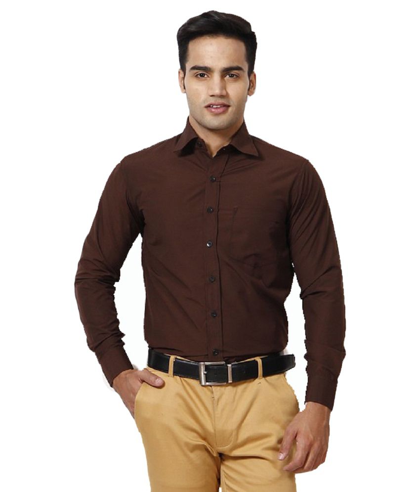 Makhkha Brown Formal Shirt available at SnapDeal for Rs.526