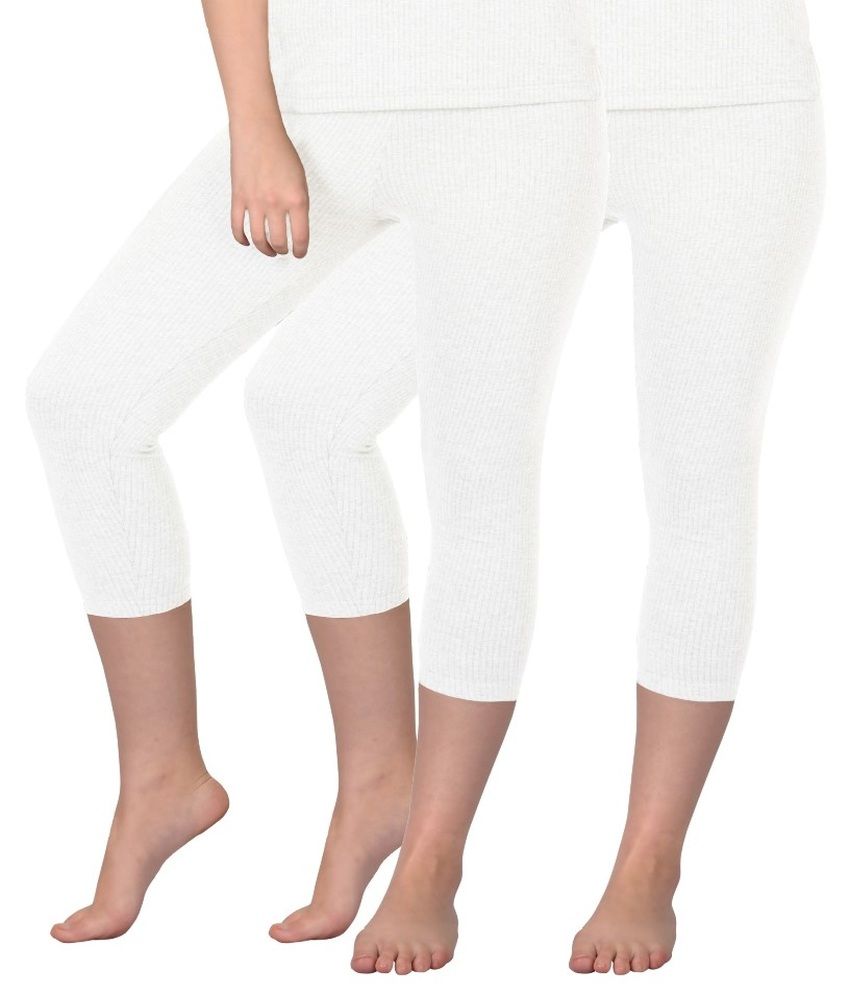     			Selfcare White Cotton Thermal (lower) Pack Of 2