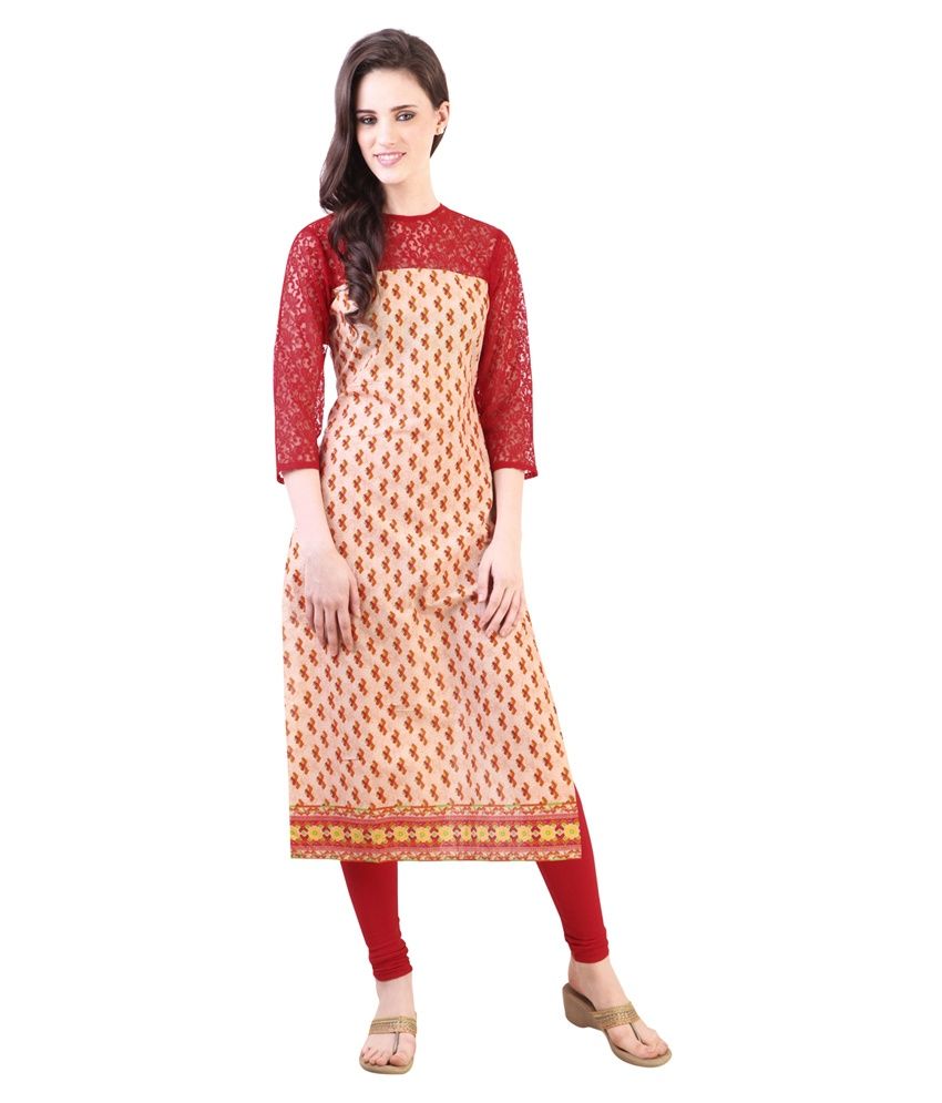 Libas Beige Cotton Kurti Buy Libas Beige Cotton Kurti Online at Best