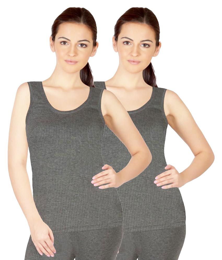     			Selfcare Gray Cotton Blend Thermal - Set Of 2