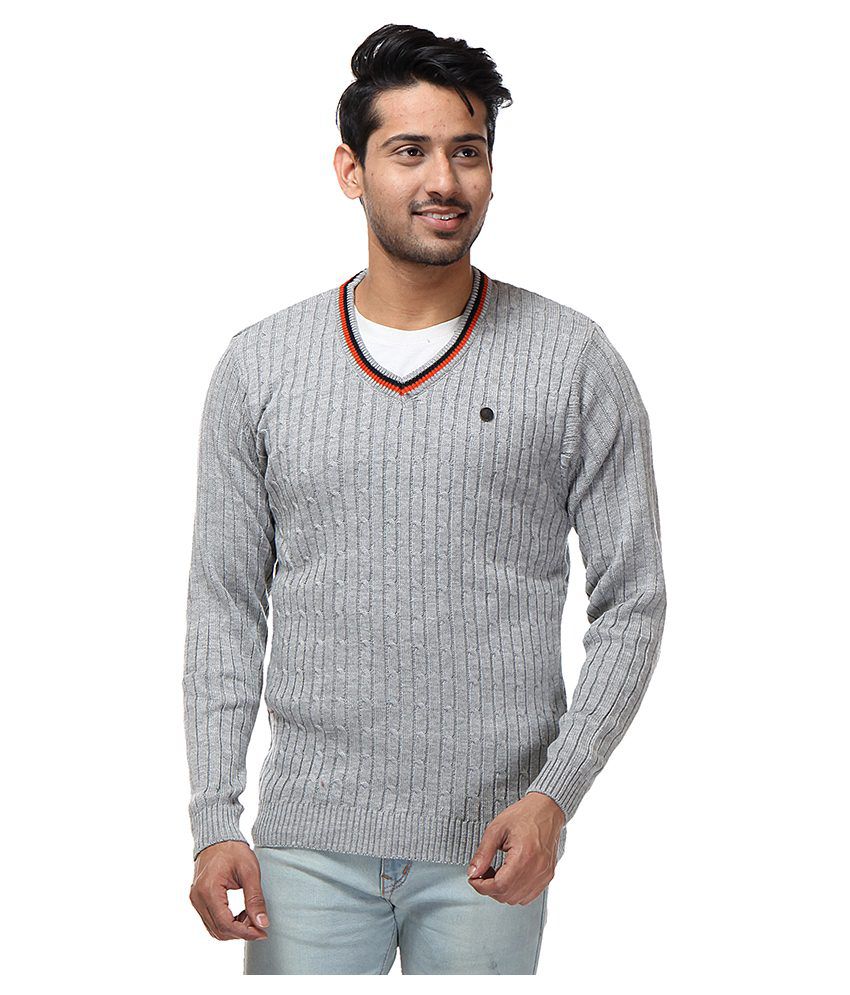 OPG Off White Full Wool Blend V Neck Sweater - Buy OPG Off White Full ...
