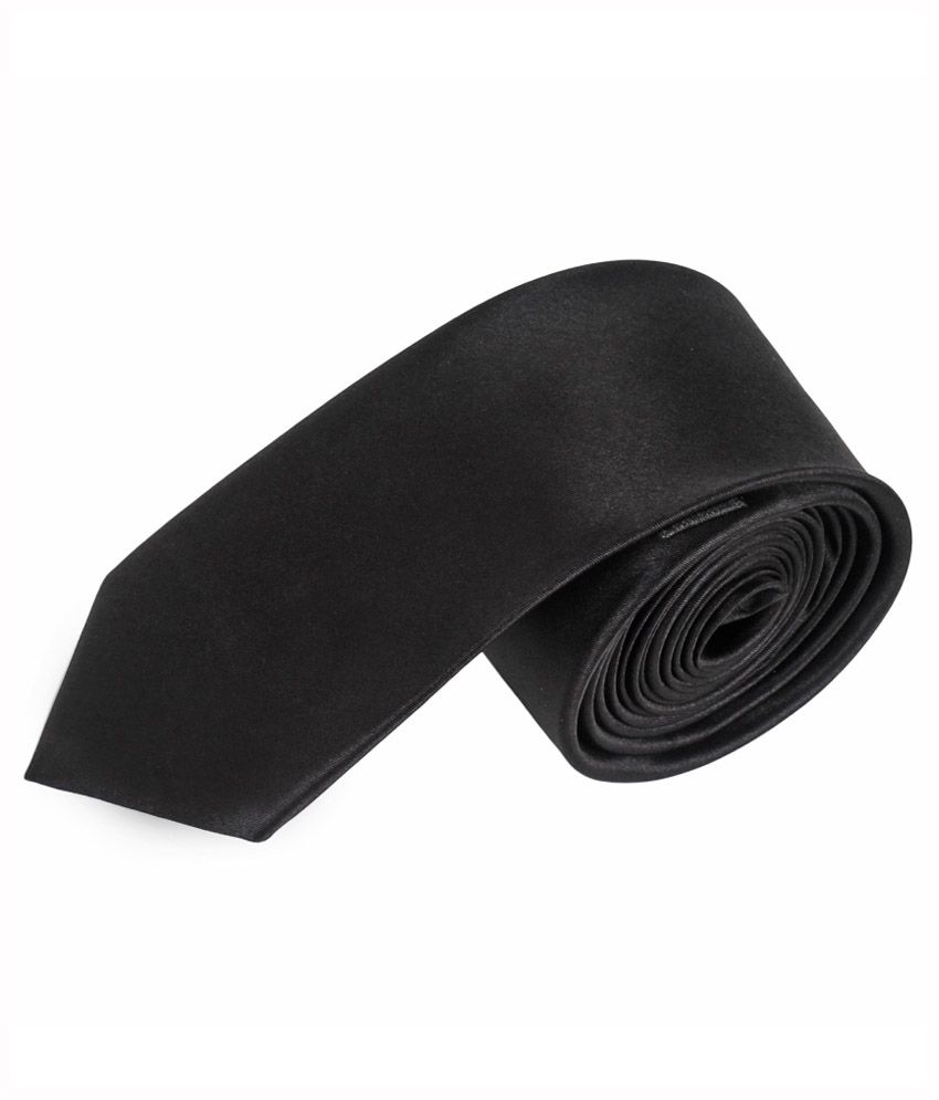     			Greyon Black Polyester Formal Thin Tie