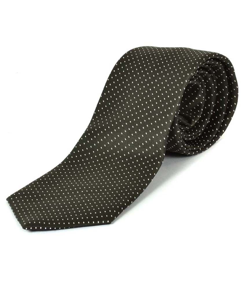     			Greyon Black Polyester Formal Thin Tie