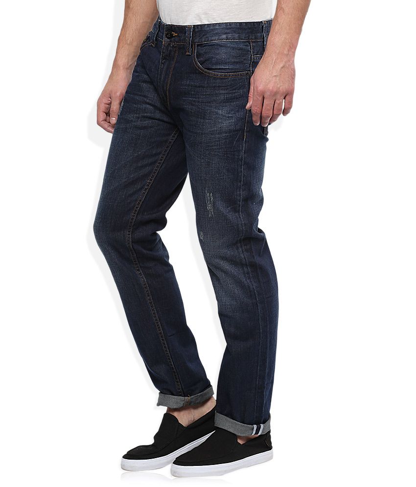 men's dark blue jeans regular fit