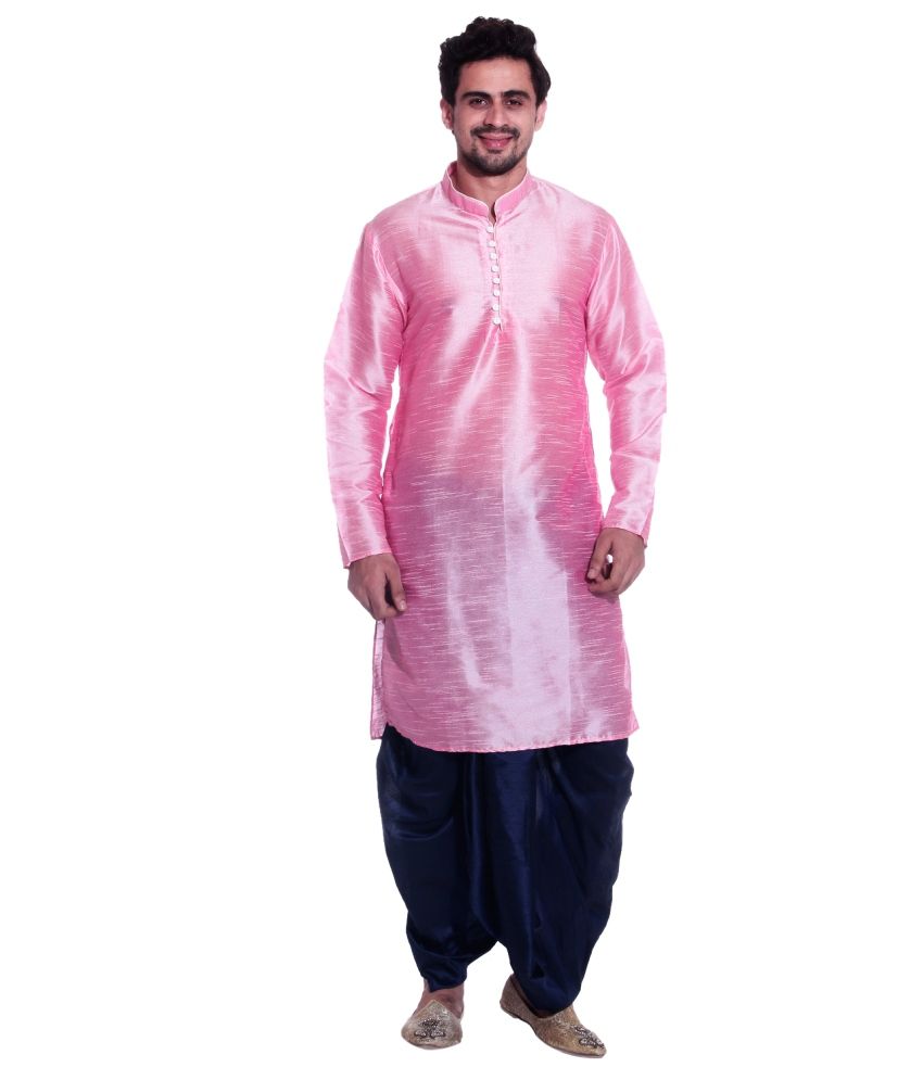 pink shirt and dhoti