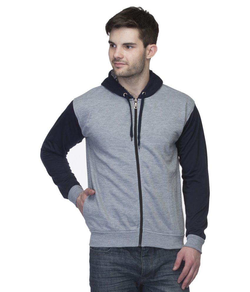 Ess Cee Grey Cotton Hooded Sweatshirt - Buy Ess Cee Grey Cotton Hooded ...