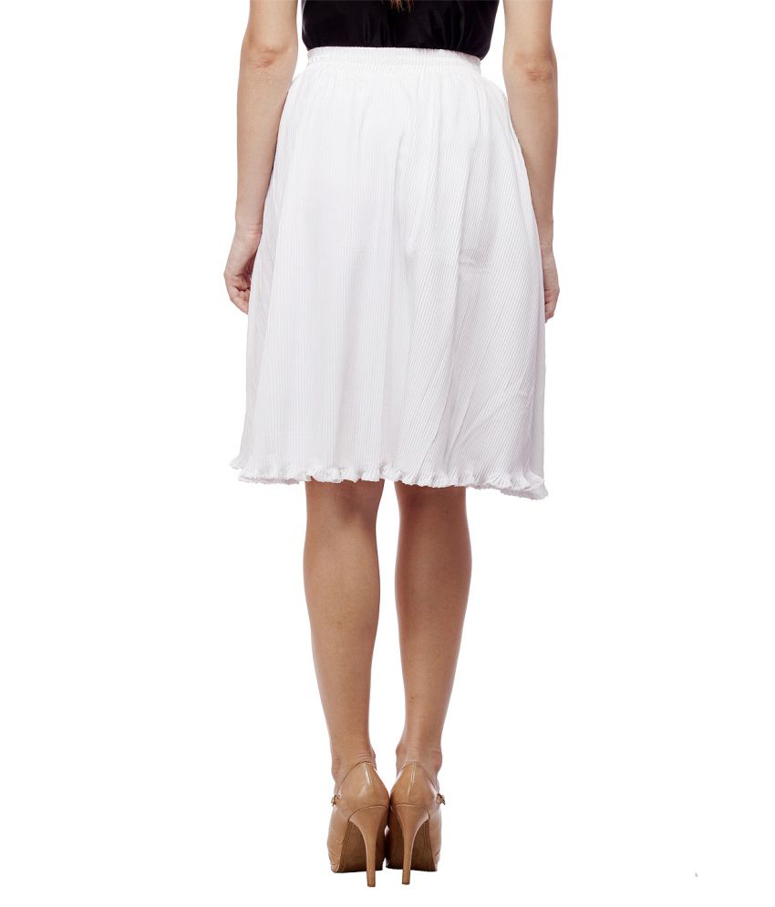 Buy Peptrends White Polyester Pleated Skirt Online at Best Prices in ...