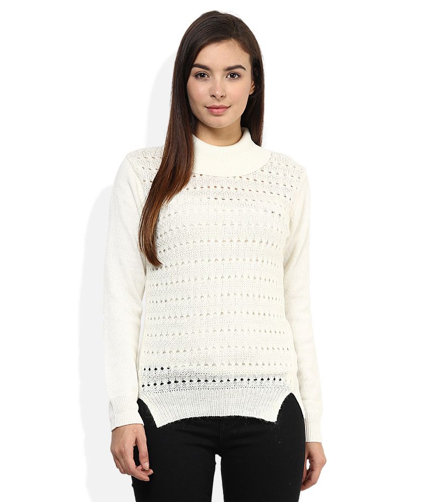 Buy Madame White High Neck Sweater Online at Best Prices in India ...