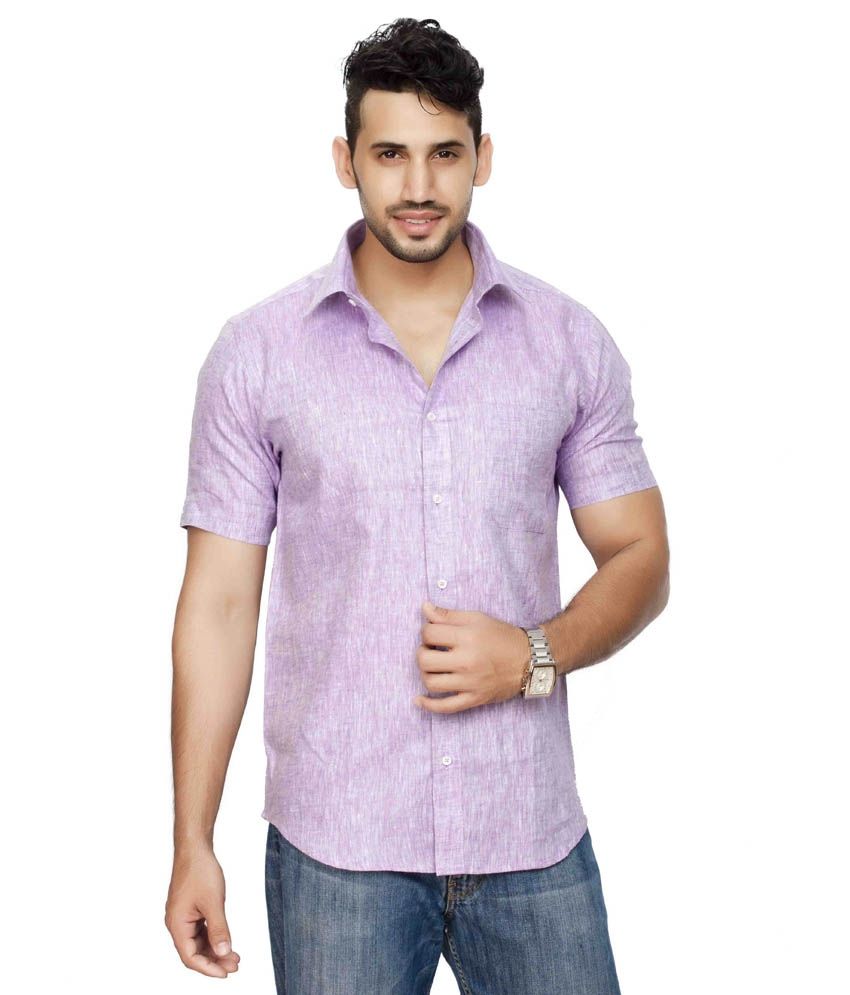 mens purple linen shirt