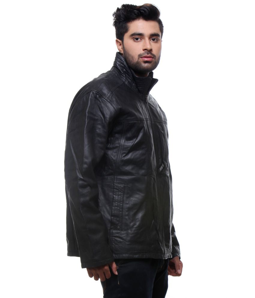 Design Impex Black Full Sleeves Leather Casual Jacket - Buy Design ...