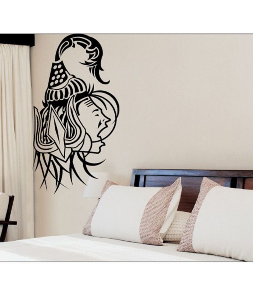     			Decor Villa Black Angry Shiva Wall Sticker