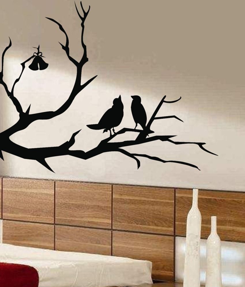     			Decor Villa Black Love Birds Wall Sticker