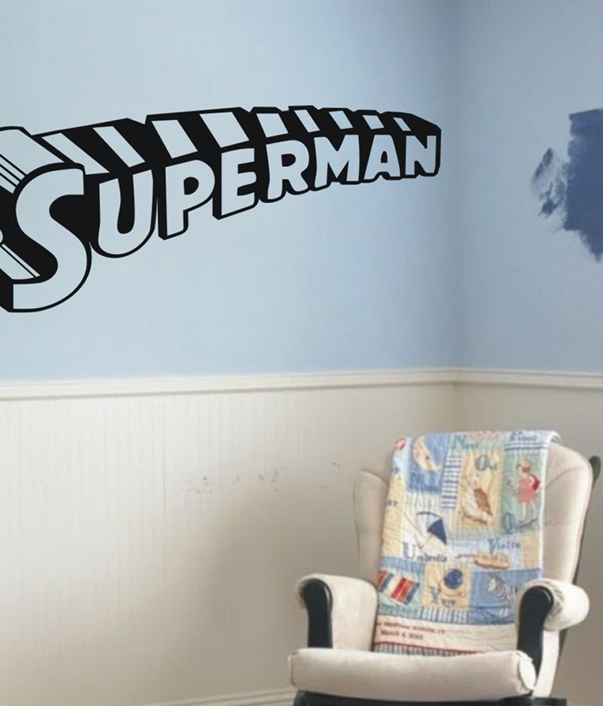     			Decor Villa Black Superman Wall Sticker