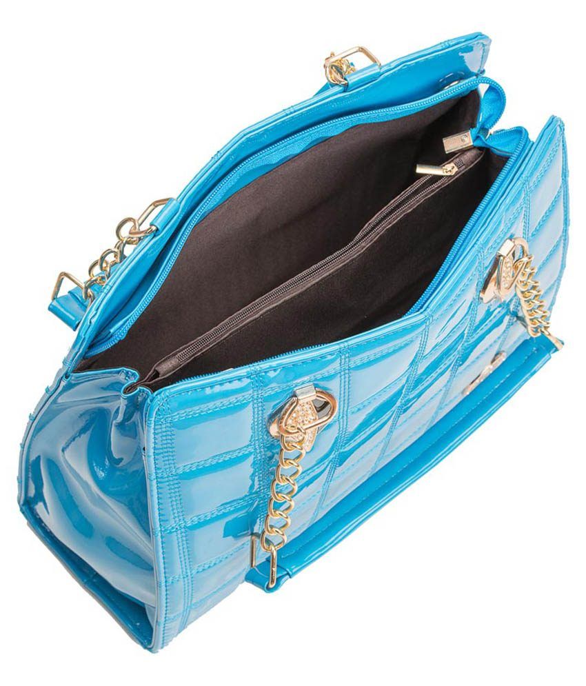 bright blue shoulder bag