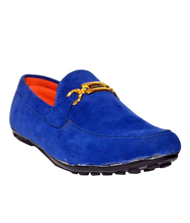 gucci blue loafers mens