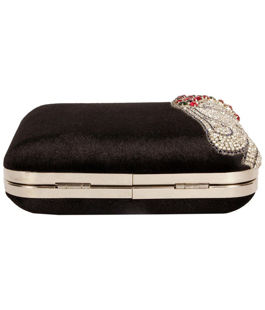 black & silver clutch bag