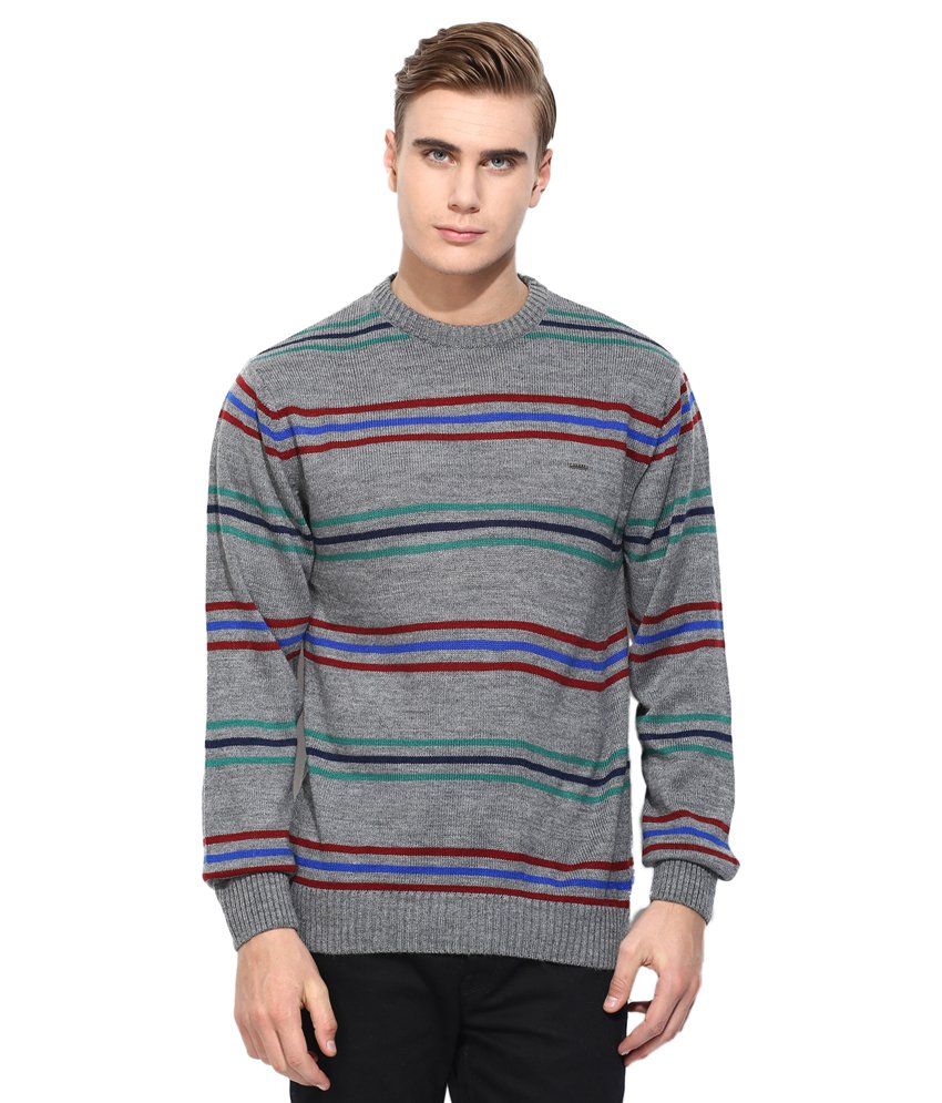 COBB Grey \u0026 Maroon Striped Sweater 