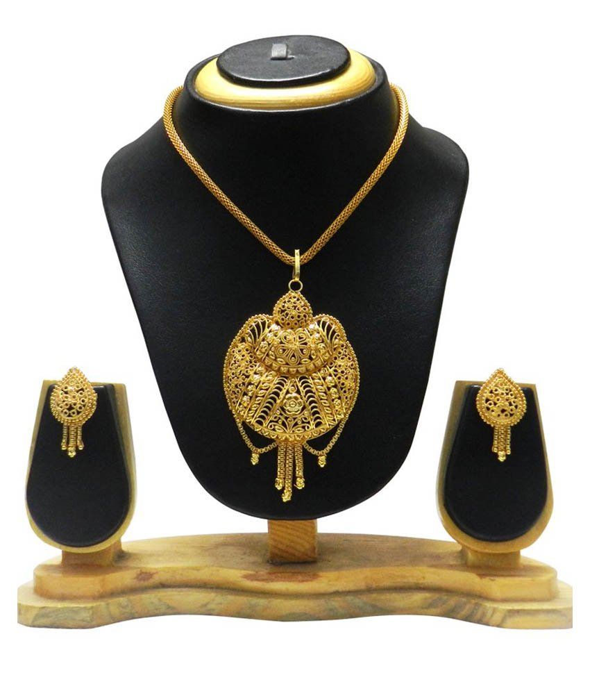 Abstra Gold Plated Brass Pendant Set Buy Abstra Gold Plated Brass
