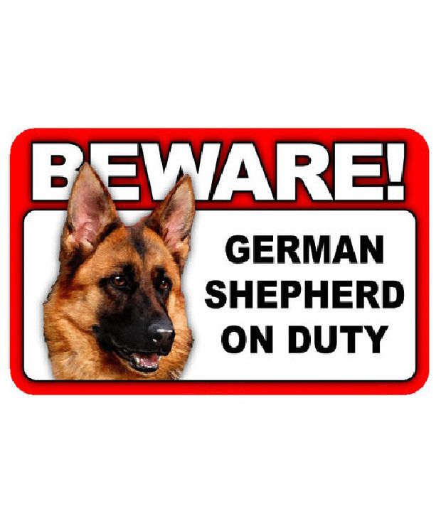 Pet Point Beware German Shepherd on Duty Warning Dog Sign Plate: Buy ...