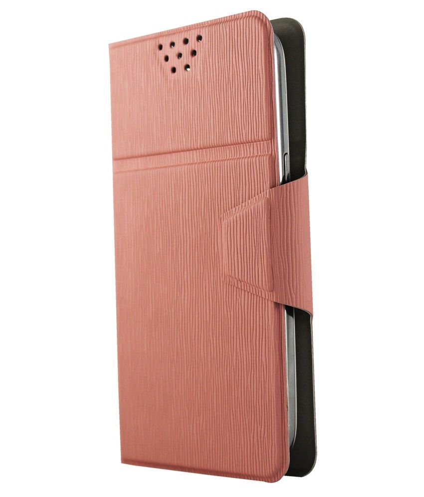 Molife Universal Flip Cover For Spice Mi549 Indian Red Flip Covers