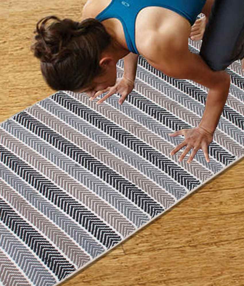 Saral Home Gray Cotton Yoga/Exercise Mat Buy Saral Home Gray Cotton