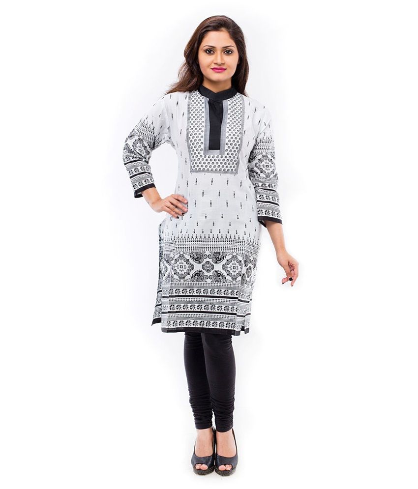 white kurti suit