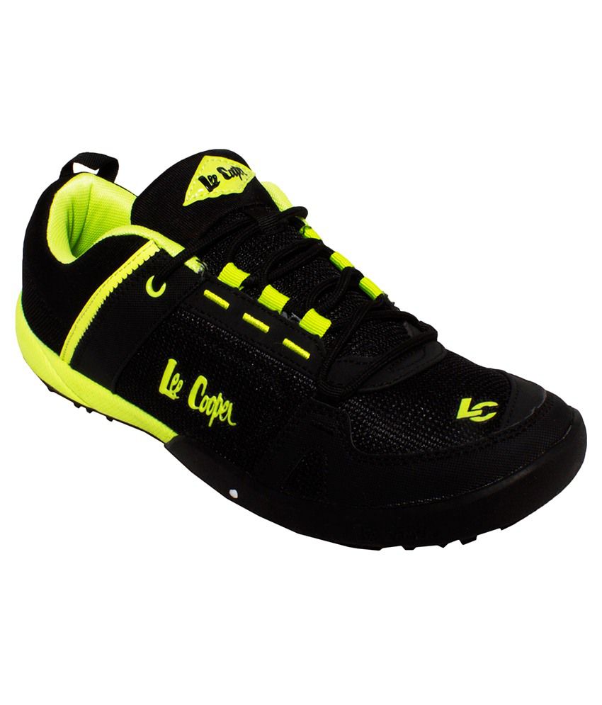 Lee Cooper Black \u0026 Green Sports Shoes 