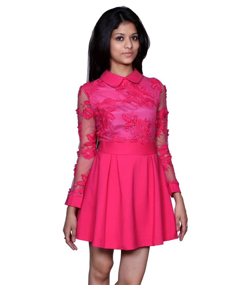 Trendz Today Pink Cotton Lycra Dresses - Buy Trendz Today Pink Cotton ...
