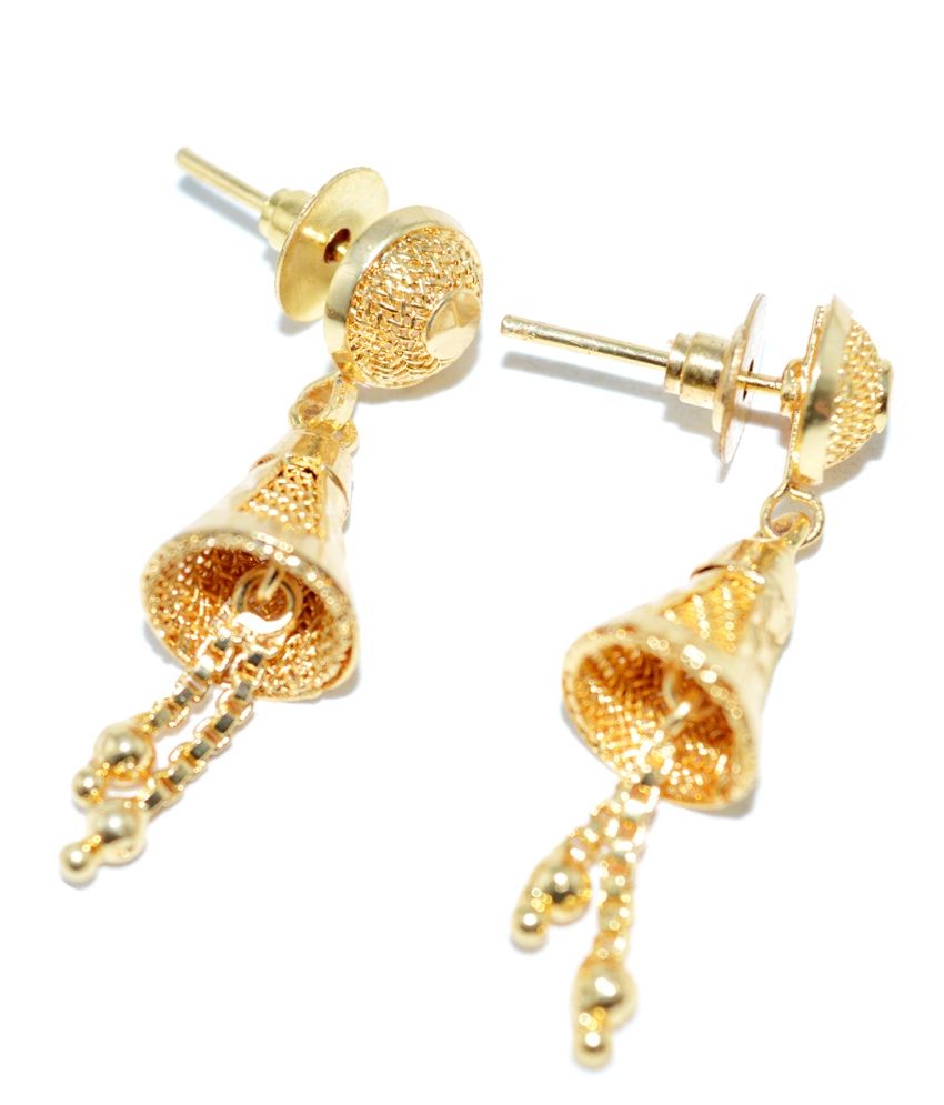 Moshiv Golden Traditional Rajkot Hanging Earrings Buy Moshiv Golden