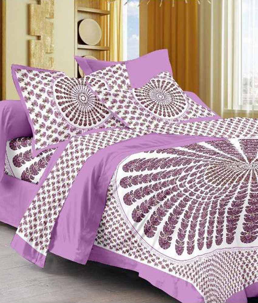     			Uniqchoice Cotton 1 Bedsheet with 2 Pillow Covers ( x )