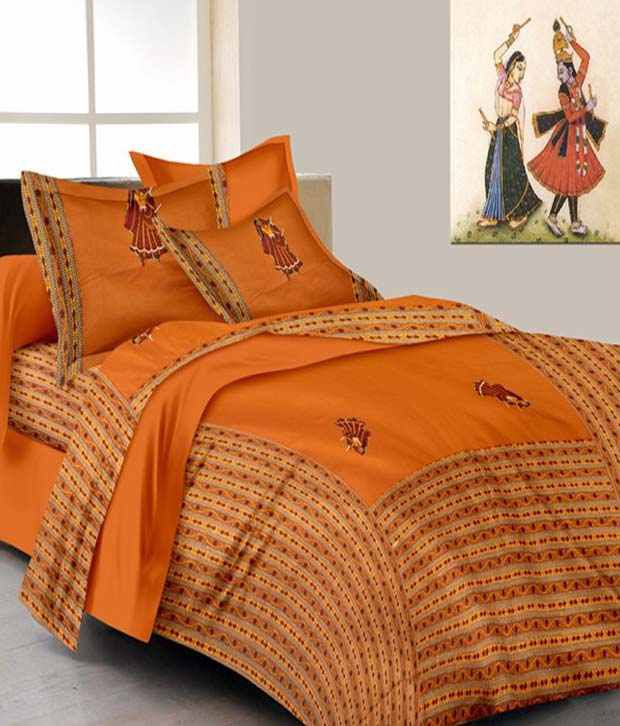     			Uniqchoice 100% Cotton Jaipuri Traditional Patch Work King Size Double Bed Sheet With 2 Pillow Cover
