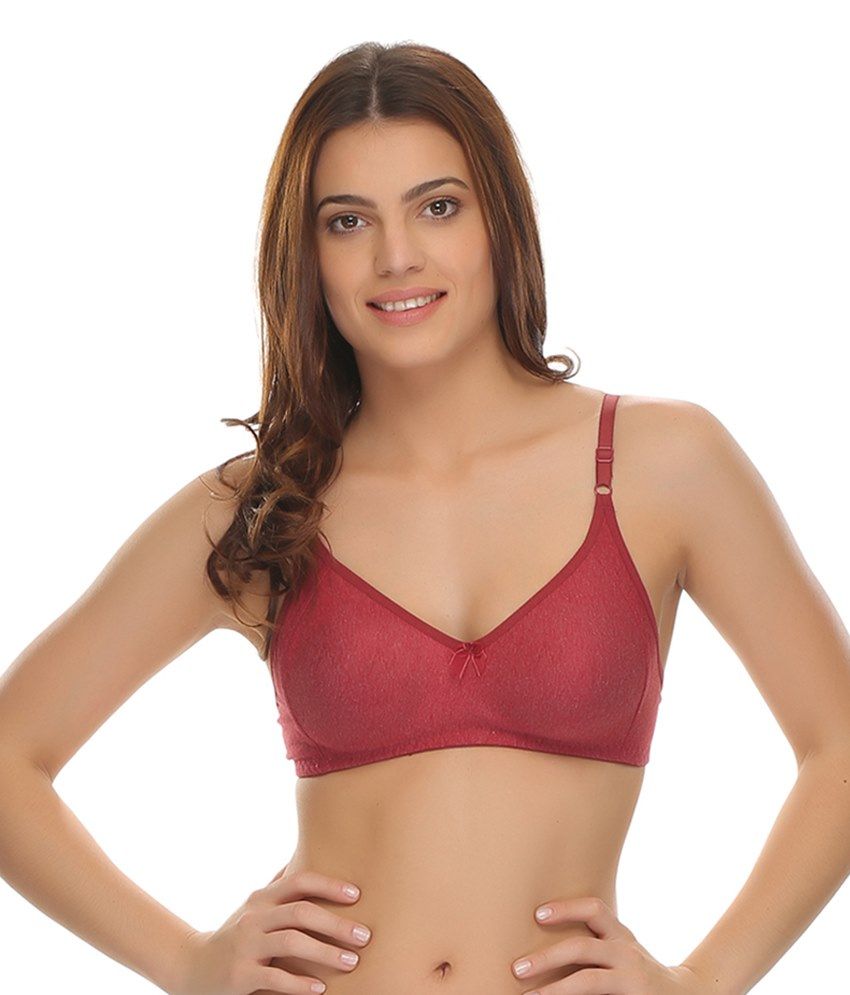     			Clovia Maroon Cotton Blend Bra