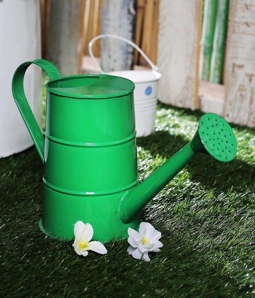 Green Girgit Green Metal Watering Can Planter Buy Green