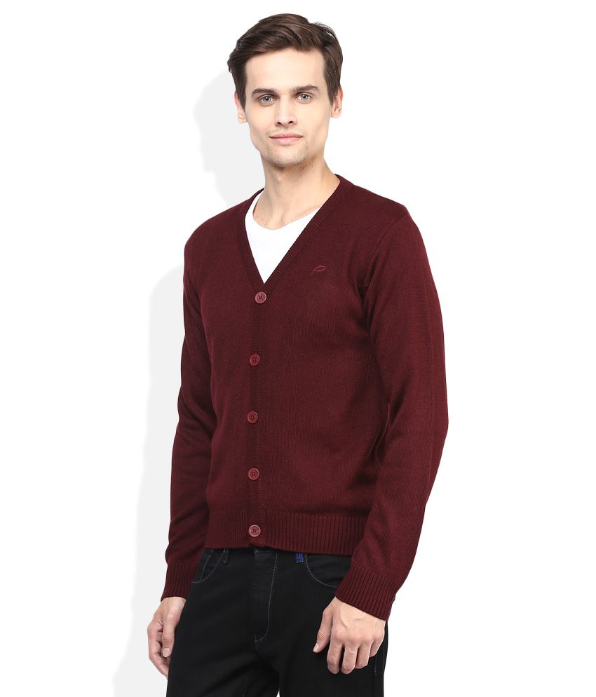 sweater polos maroon